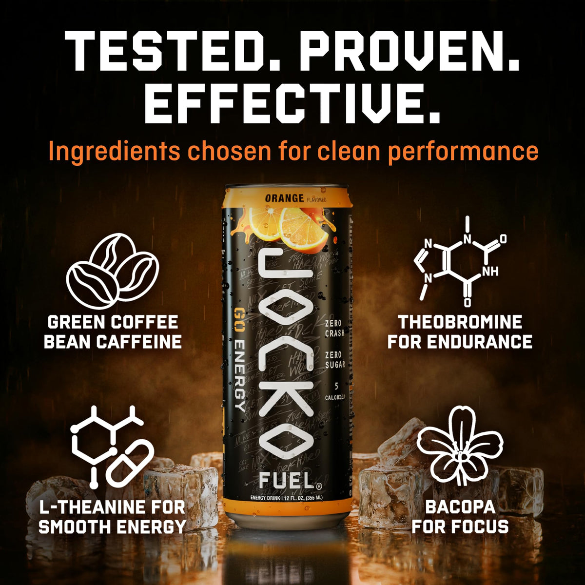 Origin JOCKO GO Energy Drink – No Sugar, Keto, Electrolytes, B Vitamins, L-Theanine, Magnesium | Afterburner Orange, 12 Pack