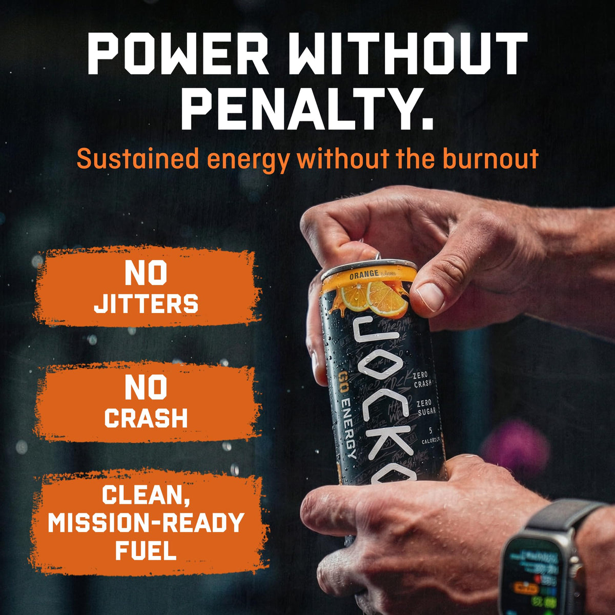 Origin JOCKO GO Energy Drink – No Sugar, Keto, Electrolytes, B Vitamins, L-Theanine, Magnesium | Afterburner Orange, 12 Pack