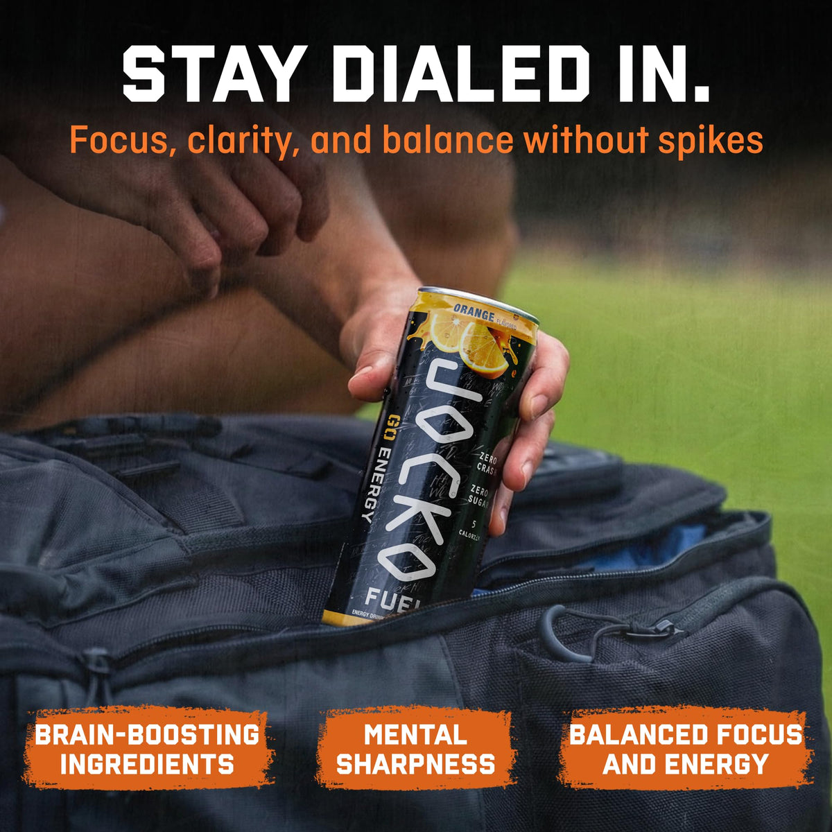 Origin JOCKO GO Energy Drink – No Sugar, Keto, Electrolytes, B Vitamins, L-Theanine, Magnesium | Afterburner Orange, 12 Pack