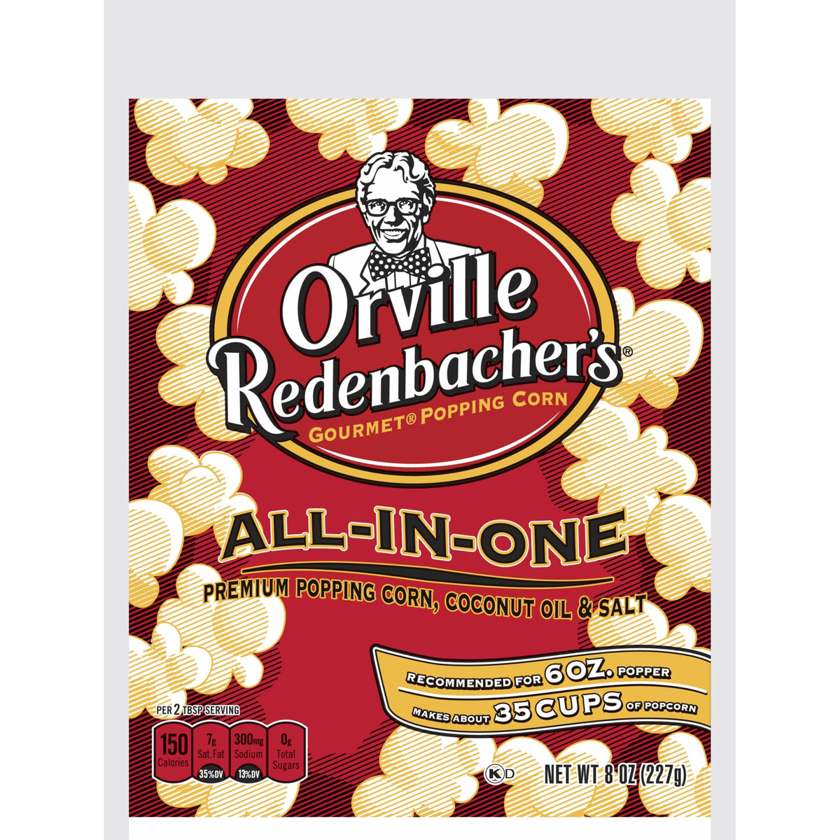 Orville Redenbacher's All-In-One Popcorn Kit with Coconut Oil & Salt – 36-Pack for 8-Oz Poppers
