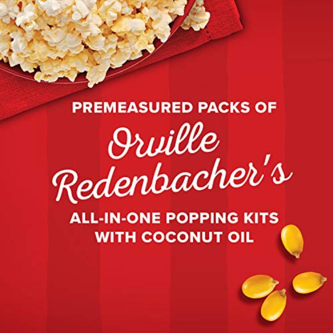 Orville Redenbacher's All-In-One Popcorn Kit – Coconut Oil & Salt, 24-Pack (10.6 oz each) for 8 oz Poppers