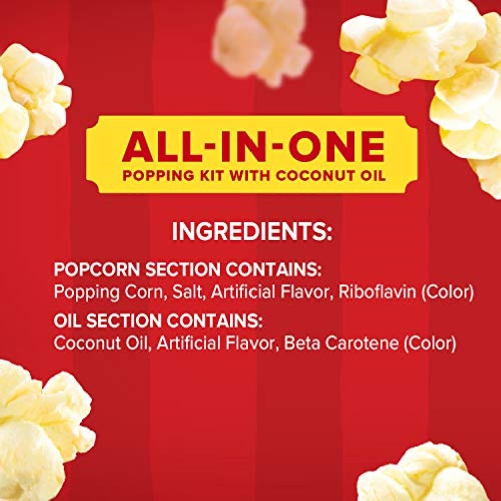 Orville Redenbacher's All-In-One Popcorn Kit with Coconut Oil & Salt – 36-Pack for 8-Oz Poppers