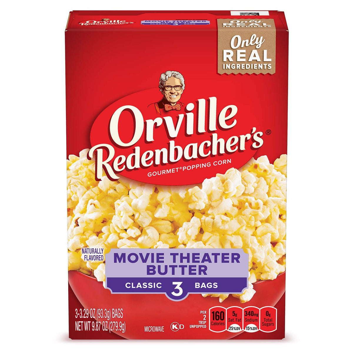 Orville Redenbacher’s Movie Theater Butter Microwave Popcorn – 12 Boxes, 3g Fiber Per Serving