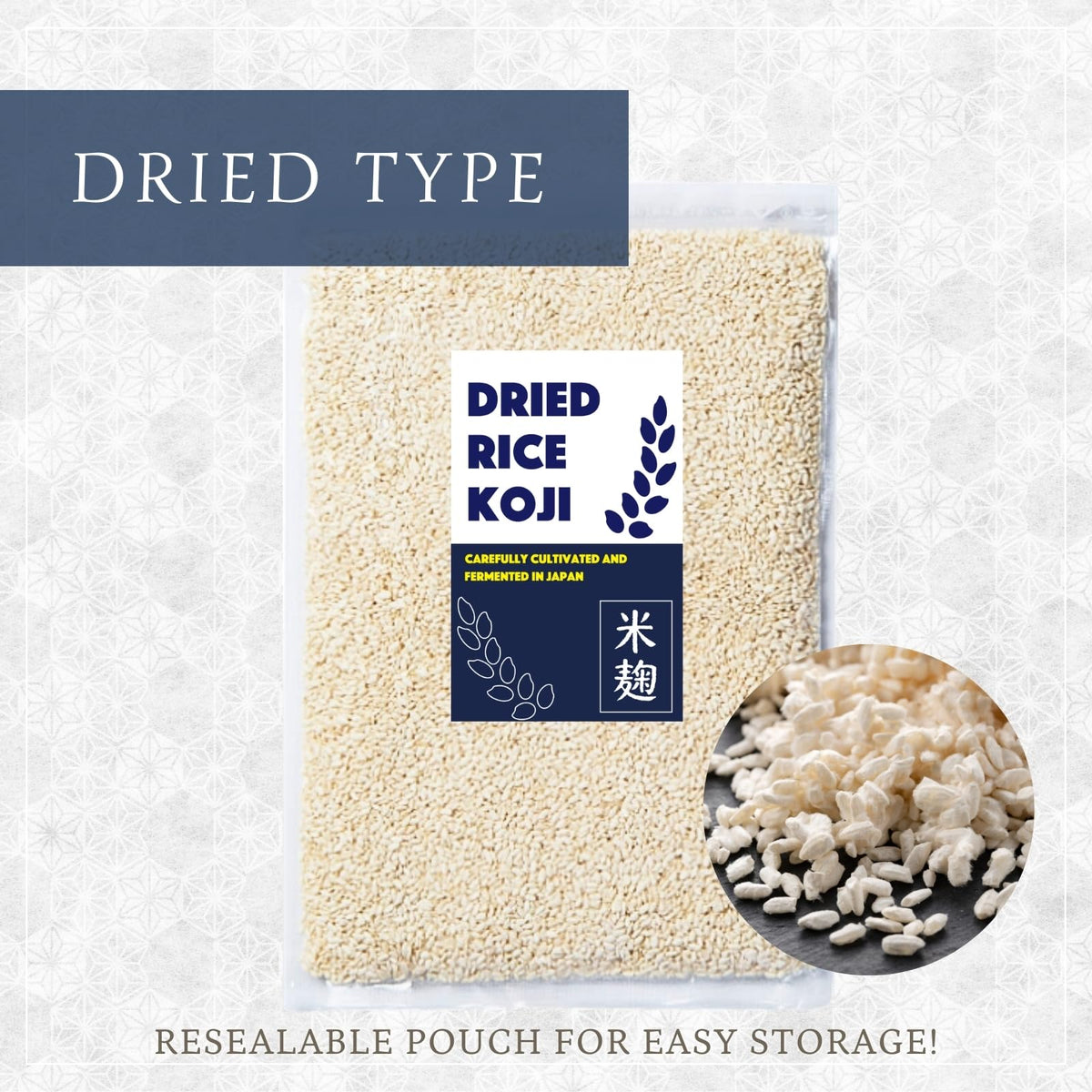 ORYZAE Dried Rice Koji – Made in Japan (800g) for Shio Koji, Miso, Soy Sauce, Amazake | Vegan, Gluten-Free