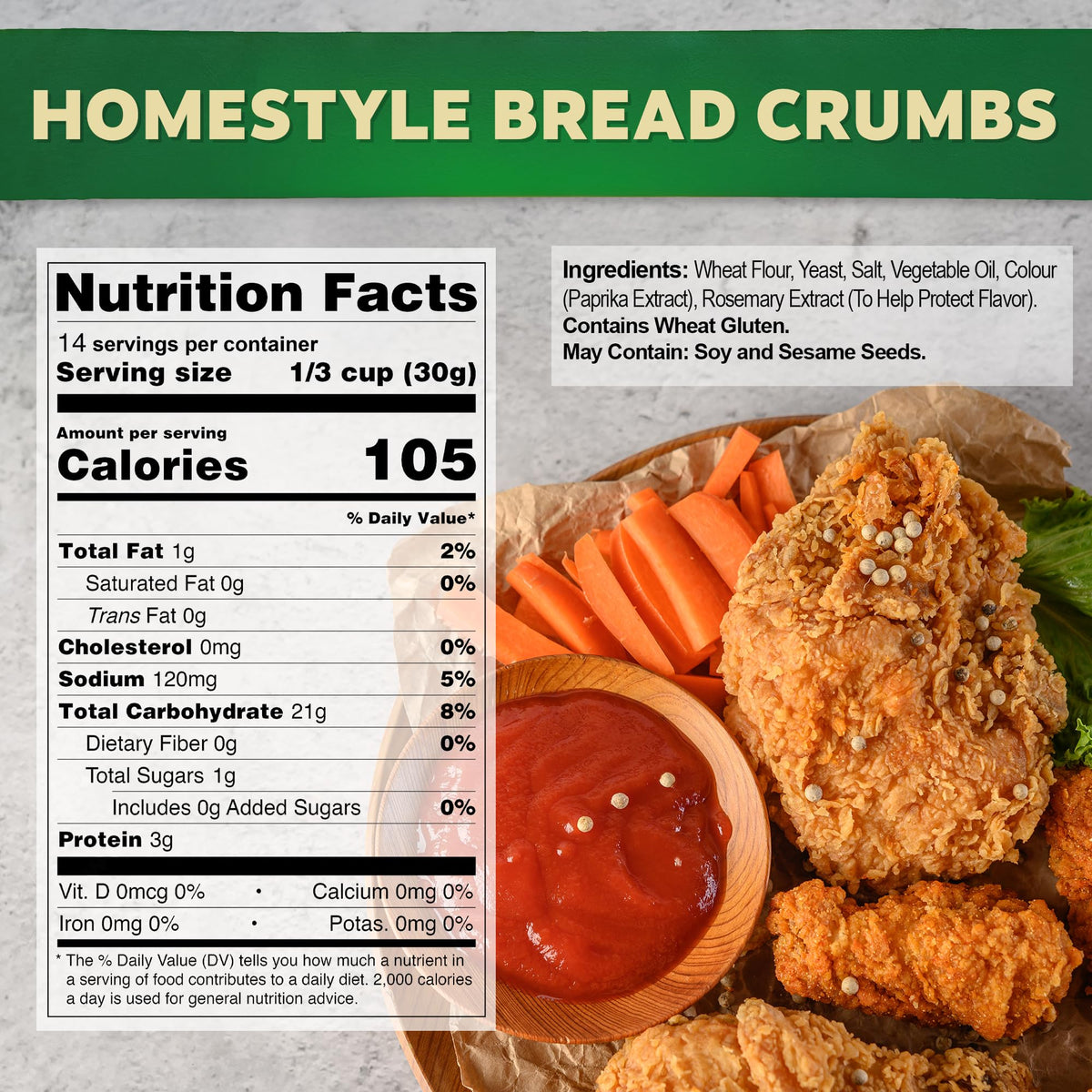 Osem Golden Crisp Bread Crumbs – 15 oz Pack of 3, Vegan & Kosher Wheat Breadcrumbs
