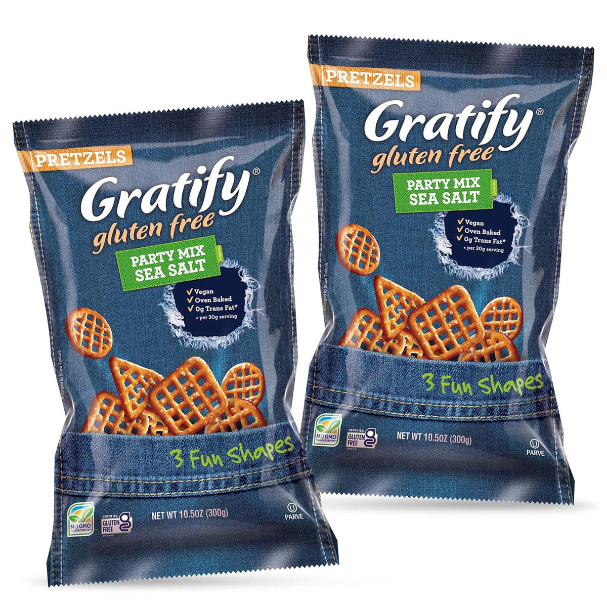 Osem Gratify Gluten Free Pretzels - Pack of 2 (10.5 oz) | Vegan, Kosher, Sea Salt