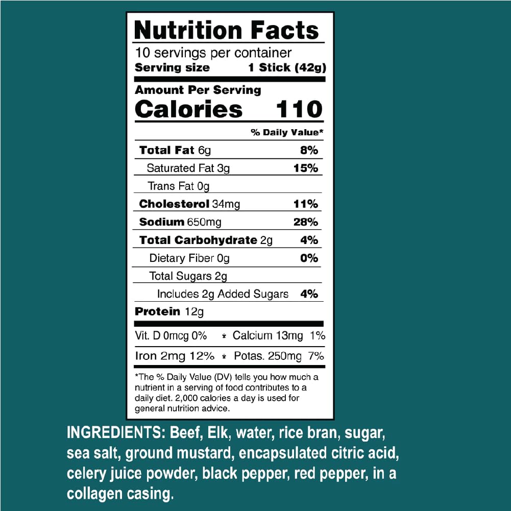 Ostrim Beef & Elk High Protein Snack Sticks – Sweet & Spicy (1.5oz) 10-Pack
