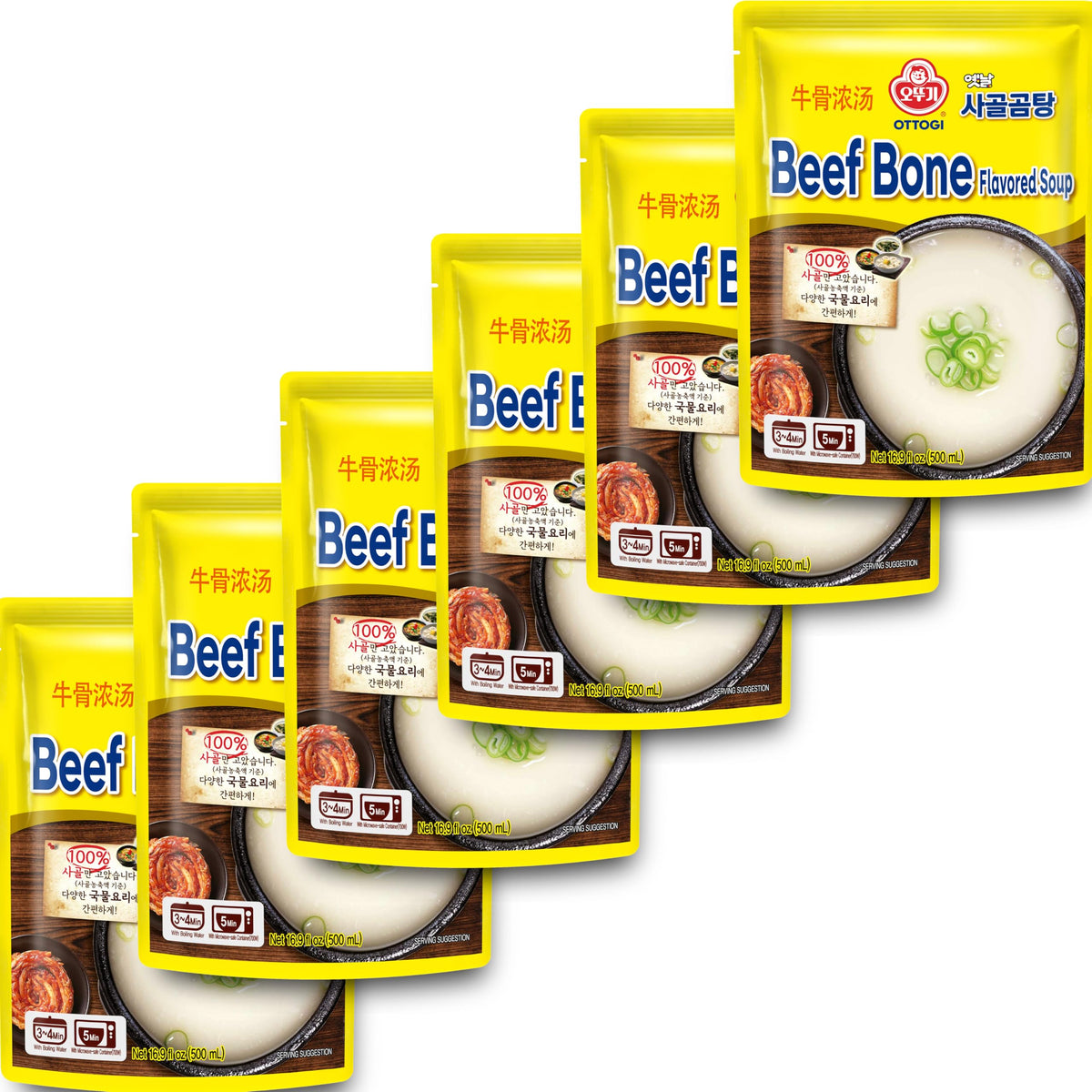 OTOKI 100% Beef Bone Broth – Slow-Cooked Korean Gomtang Stock (16.9 fl oz x 6)
