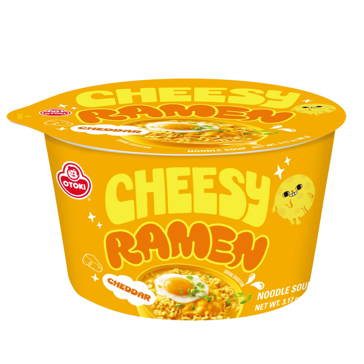 OTOKI Cheesy Ramen Bowl – Cheddar Flavor, Creamy Non-Spicy Korean Noodles (6-pack)