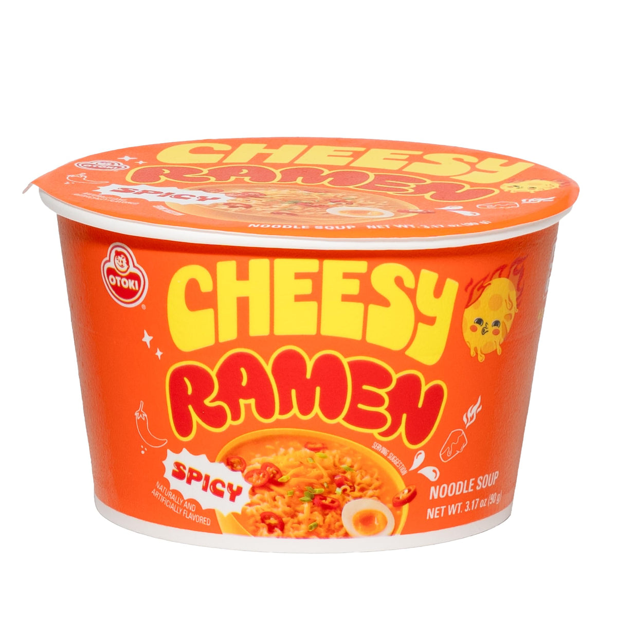 OTOKI Cheesy Ramen (Bowl) – Spicy Flavor | Bold, Creamy Korean Instant Noodles, 3.17 oz (Pack of 6)
