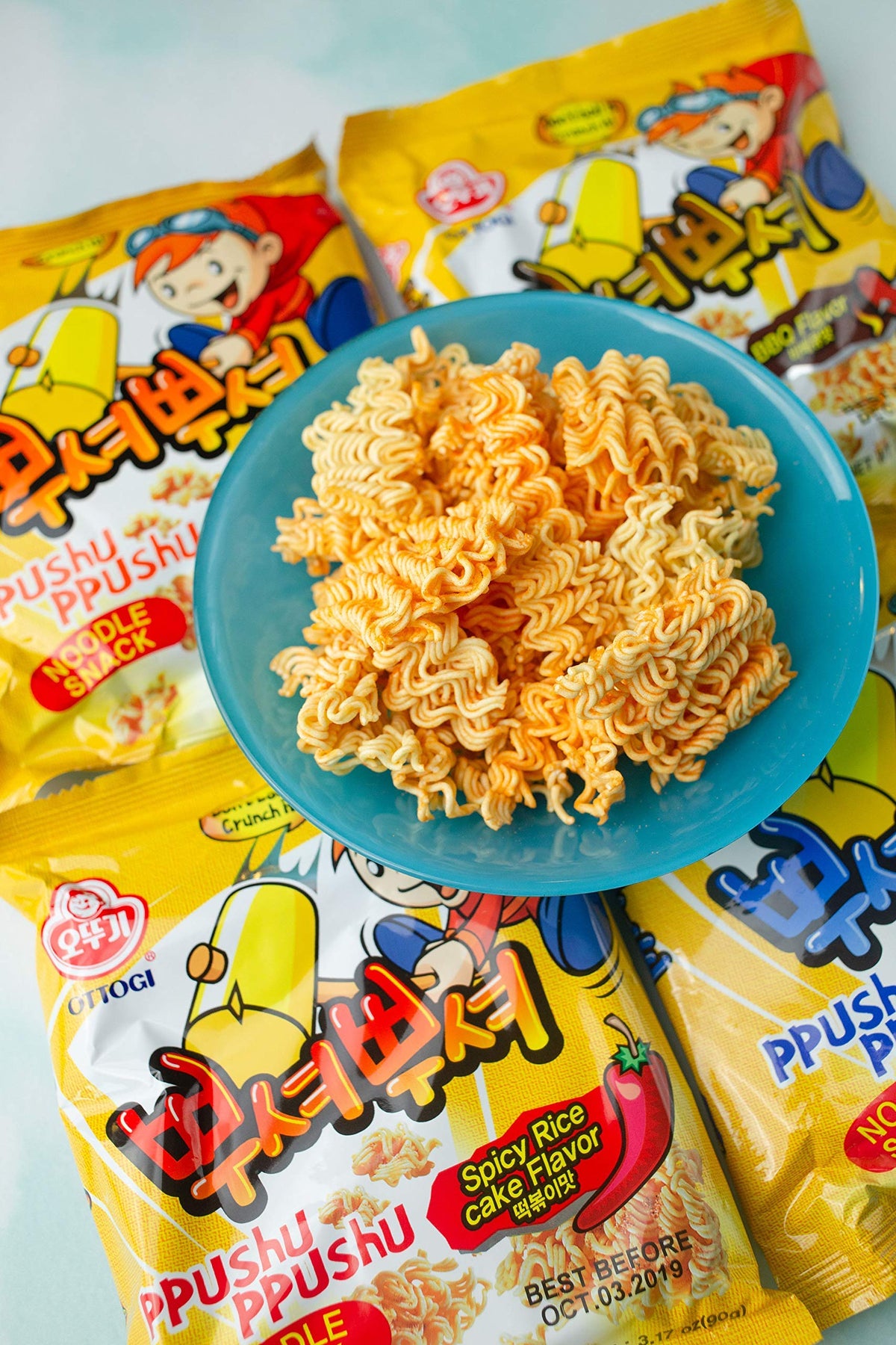 OTOKI Ppushu Ppushu Noodle Snack Bulgogi Flavor – Crunchy Korean Ramen, 90g x24 Pack