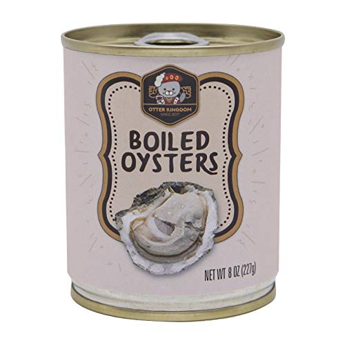 Otter Kingdom Premium Whole Boiled Oysters (EZO) – 8 oz Cans, Pack of 12