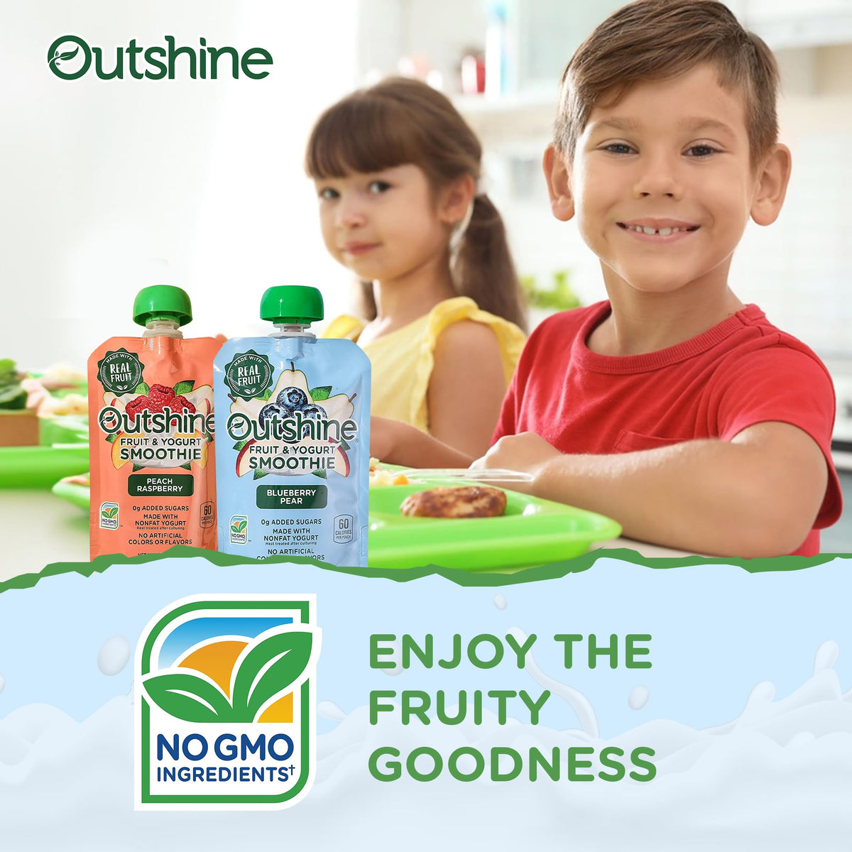 Outshine Fruit & Yogurt Smoothie Pouches – 24 Count Variety Pack