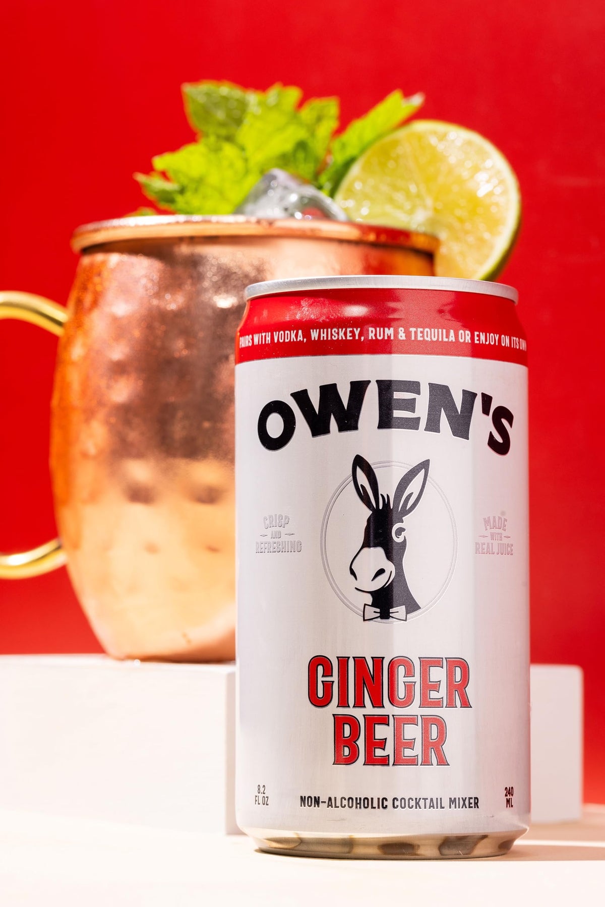 Owen's Ginger Beer - Premium Cocktail Mixer with Real Ginger Root & Fresh Lime | 8.2oz Cans (24 Pack)