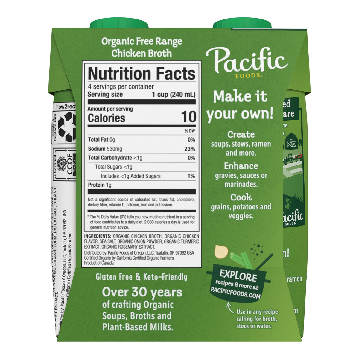 Pacific Foods Organic Free-Range Chicken Broth – 8 oz Carton (24 Pack)