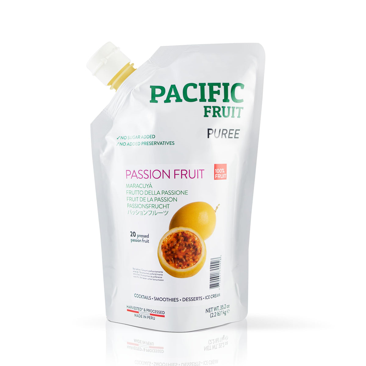 Pacific Fruit Pura Fruta Passion Fruit Juice — Real Seedless Pulp, Not From Concentrate, Fresh Nectar for Cocktails