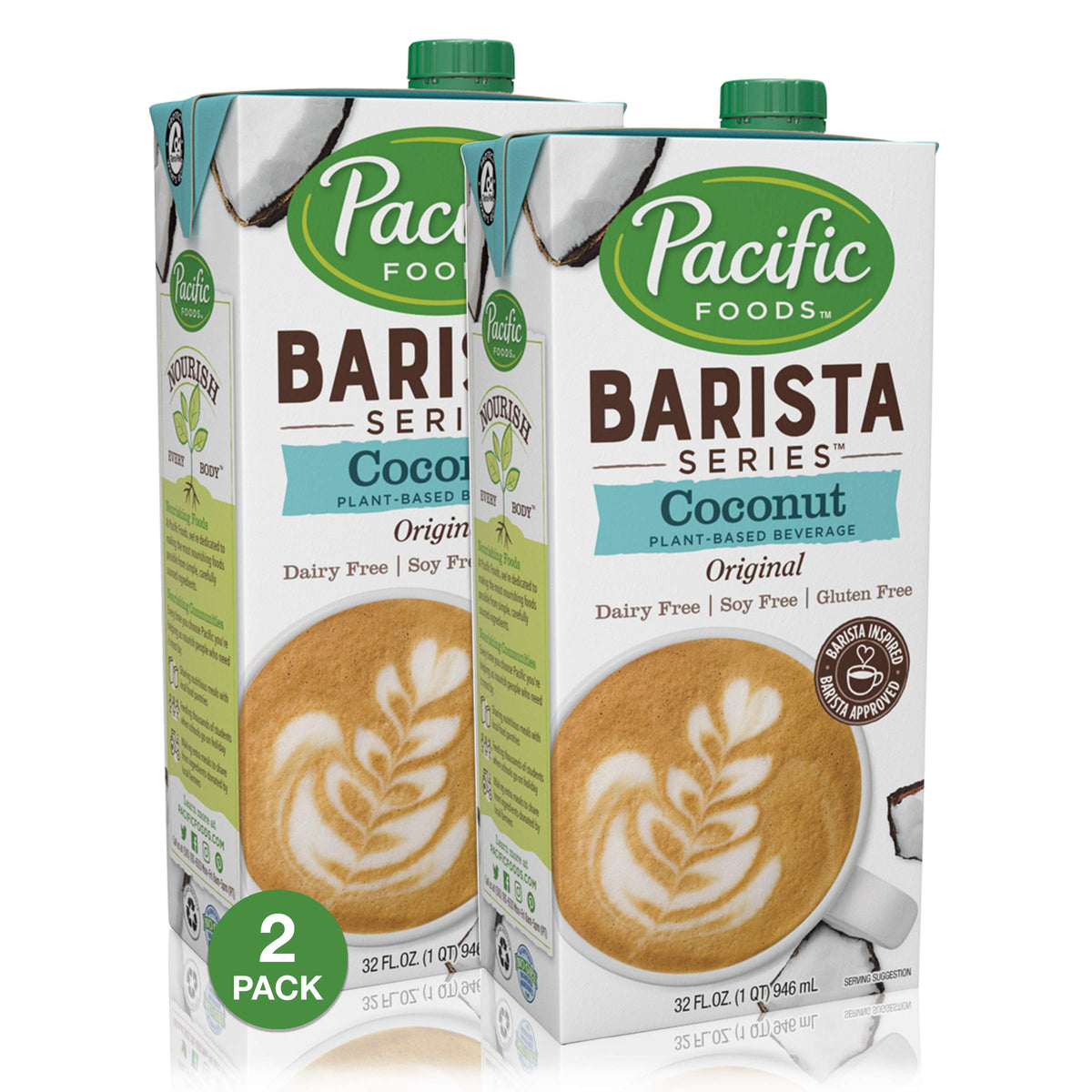 Pacific Foods Barista Series Coconut Milk, 2x32oz – Dairy-Free Barista-Quality