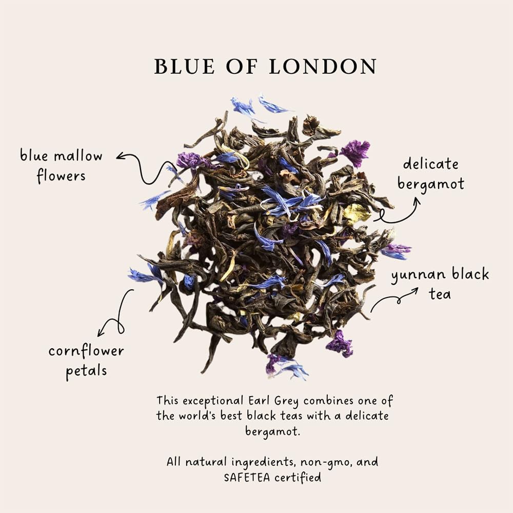 Palais des Thés Blue of London Earl Grey Tea – Bergamot & Cornflower, 3.5oz Tin (20–25 Cups)