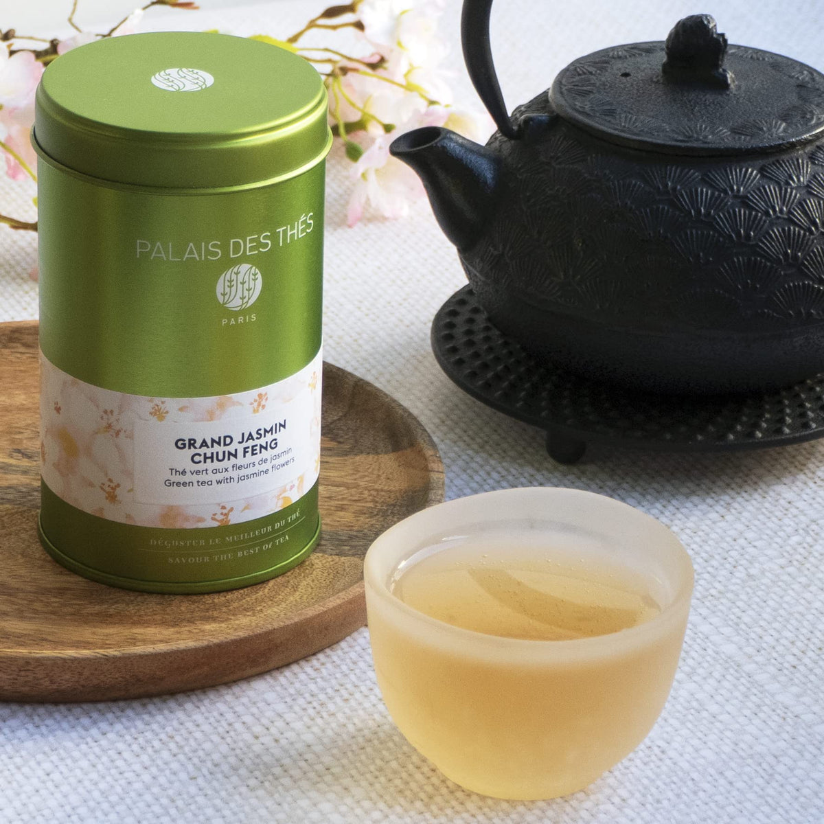 Palais des Thés Grand Jasmine Chun Feng – Jasmine Green Tea, Premium Loose Leaf, 20–25 Cups, 3.5oz Tin
