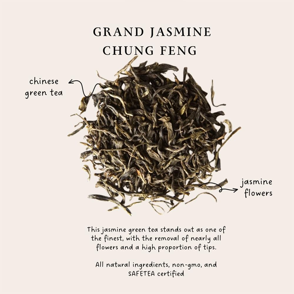 Palais des Thés Grand Jasmine Chun Feng – Jasmine Green Tea, Premium Loose Leaf, 20–25 Cups, 3.5oz Tin