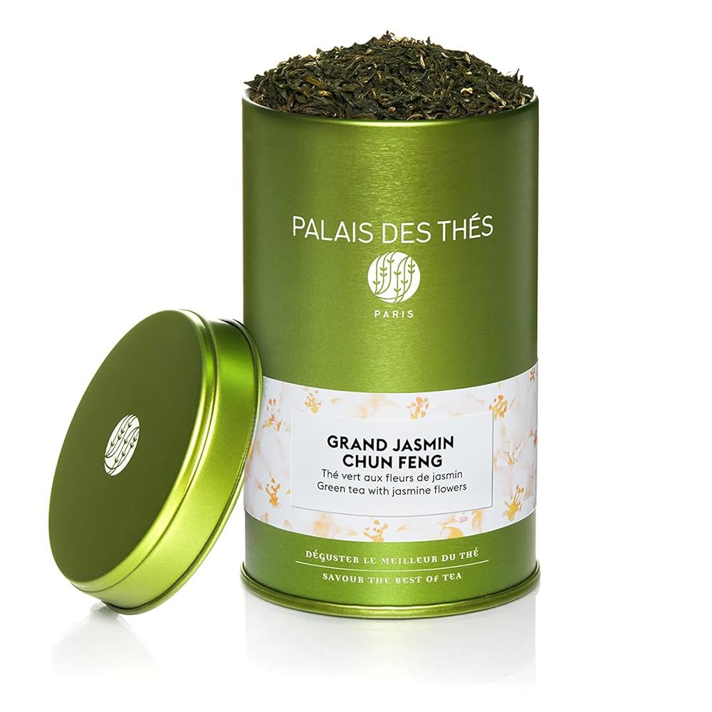 Palais des Thés Grand Jasmine Chun Feng – Jasmine Green Tea, Premium Loose Leaf, 20–25 Cups, 3.5oz Tin