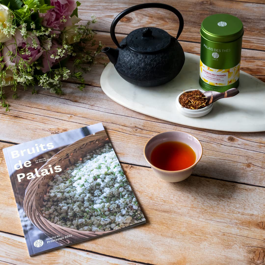 Palais des Thés Tahitian Rooibos – Caffeine-Free Vanilla & Almond Loose Leaf Tea, 3.5oz Tin (Serves 20-25)