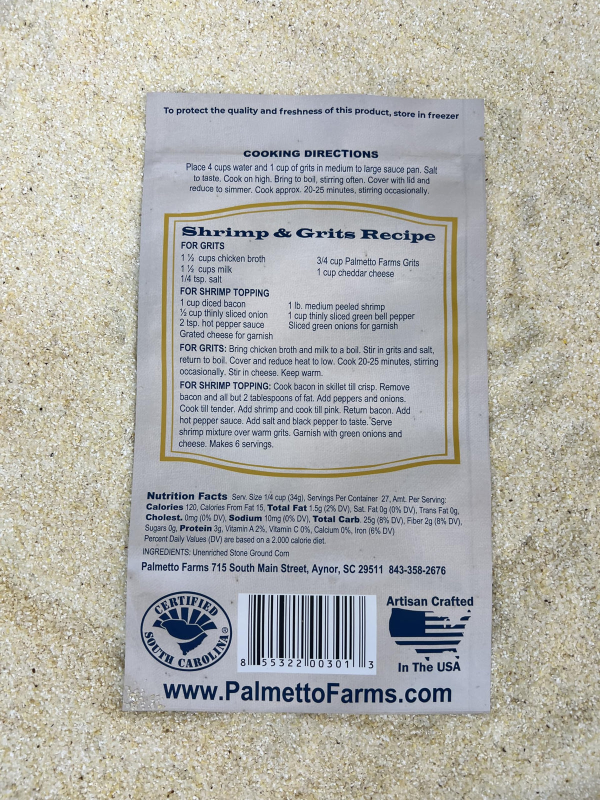 Palmetto Farms White Grits 3 Pack – Stone Ground, Non-GMO, Gluten Free