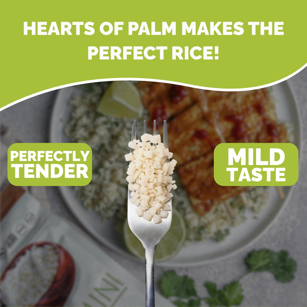 Palmini Rice — Low-Carb Hearts of Palm Rice for Keto, Gluten-Free & Vegan | Pack of 6 (12 oz each)