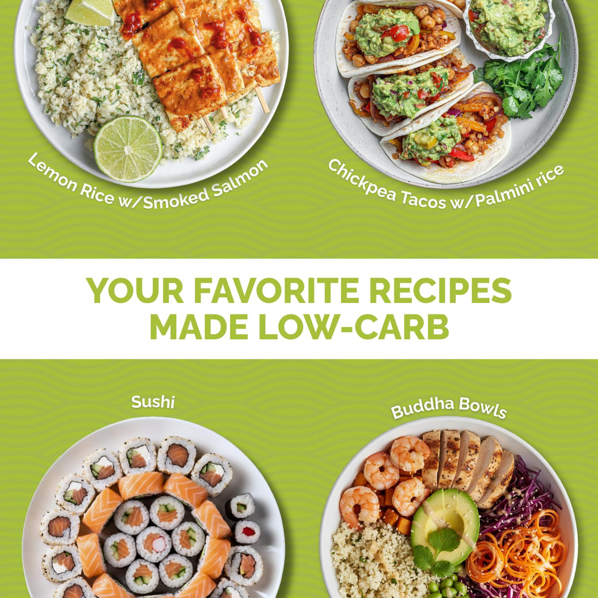 Palmini Rice — Low-Carb Hearts of Palm Rice for Keto, Gluten-Free & Vegan | Pack of 6 (12 oz each)