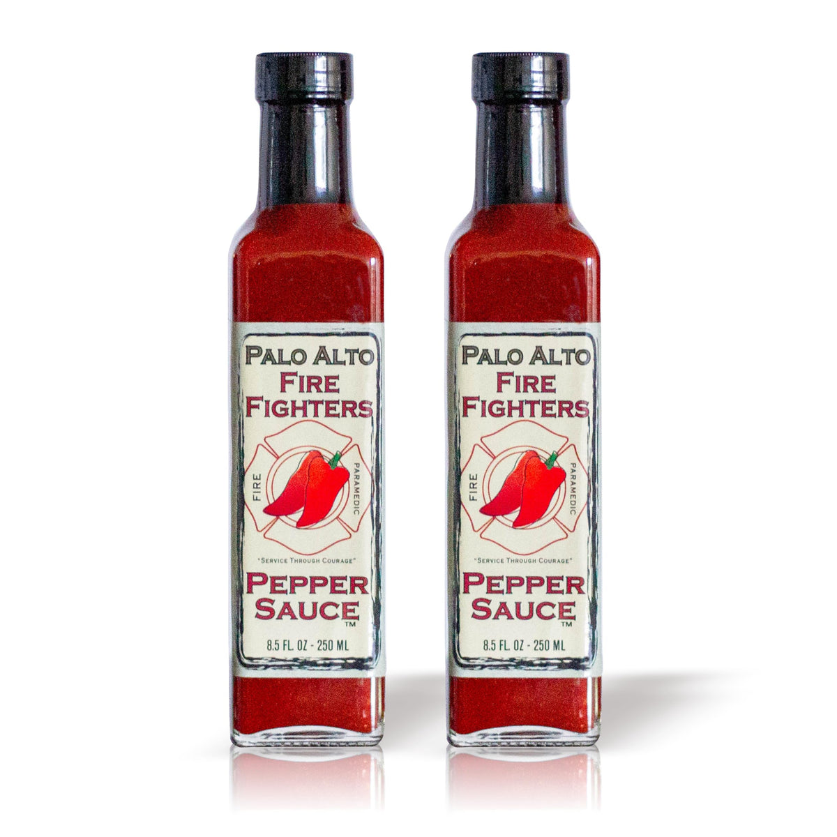 Palo Alto Firefighters Pepper Sauce (8.5oz) – Pack of 2 – Salt Free, No Sodium