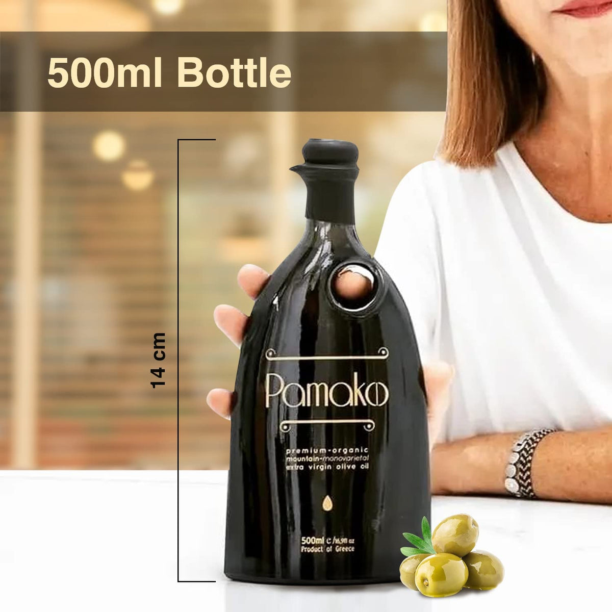 Pamako Ultra-Premium Monovarietal Mountain Organic EVOO | Cold-Pressed Greek Olive Oil 2090 mg/kg | New Harvest 2025/26 | 500 ml