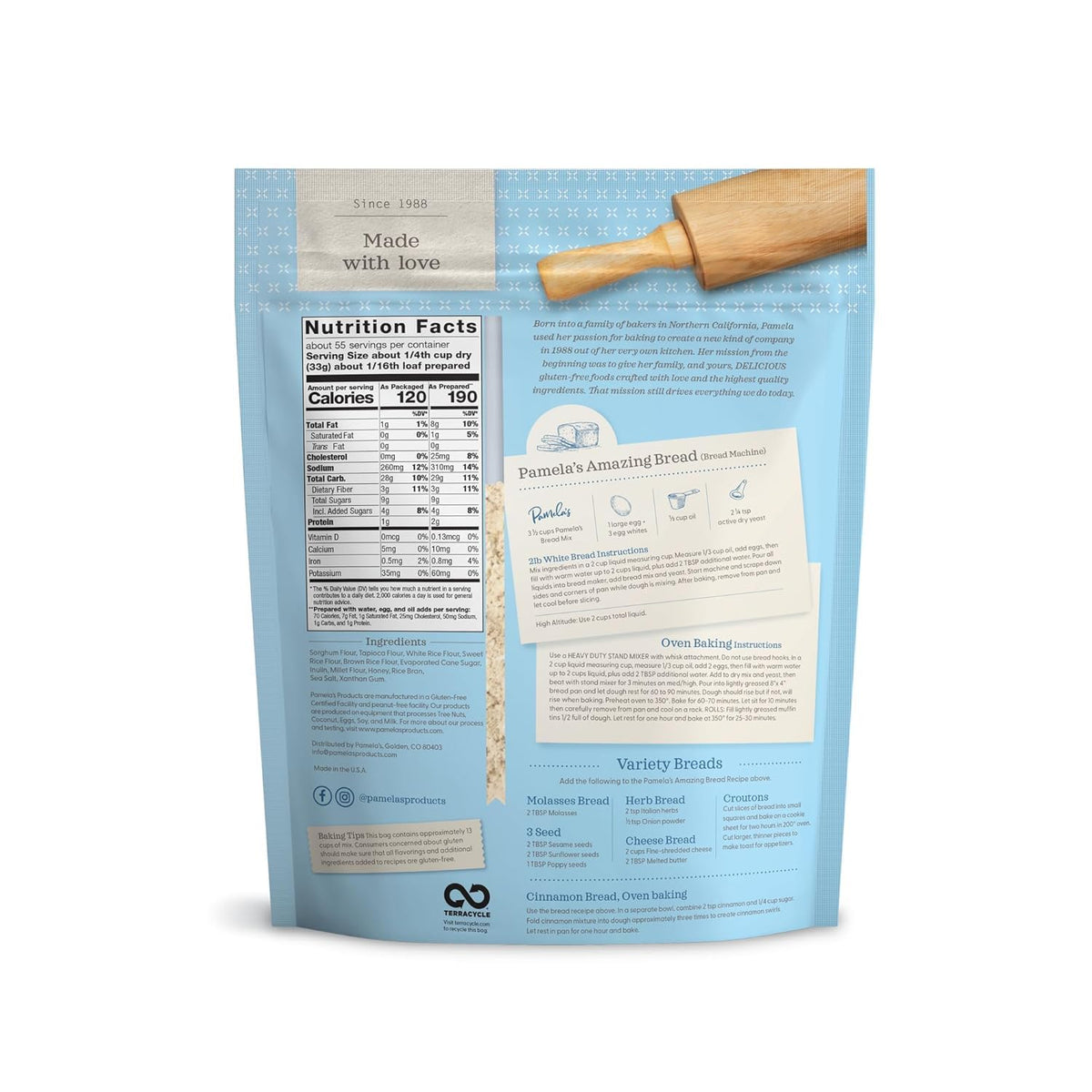 Pamela's Amazing Gluten-free Bread Mix – 4-Pound Bag