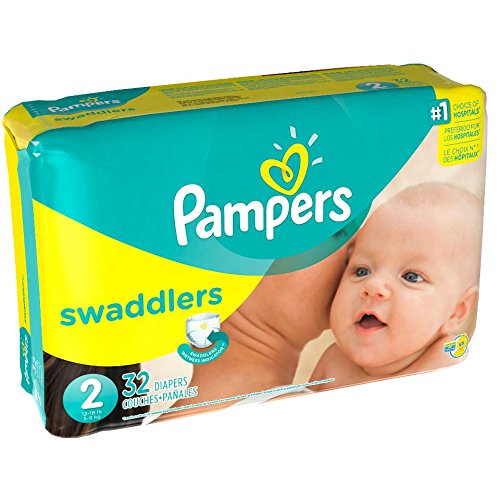Pampers Swaddlers Diapers Size 2, 32 Count – Soft Comfort & Wetness Indicator