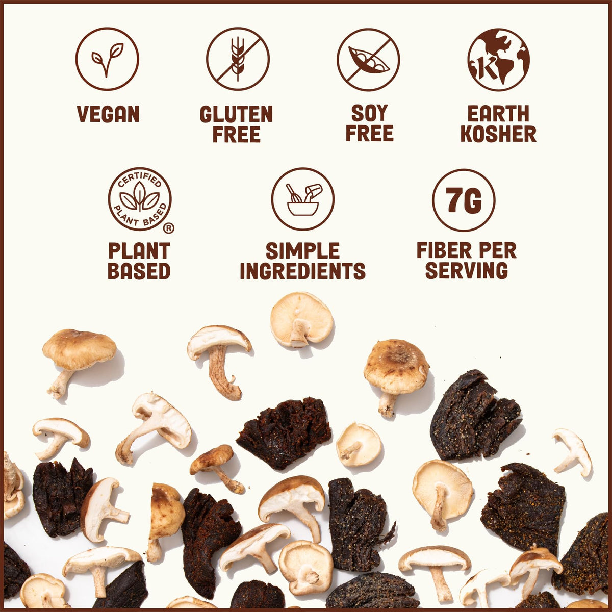 Pan's Mushroom Jerky | Vegan Shiitake Snack, Teriyaki, Gluten Free, High Fiber (2.2 oz x 3)