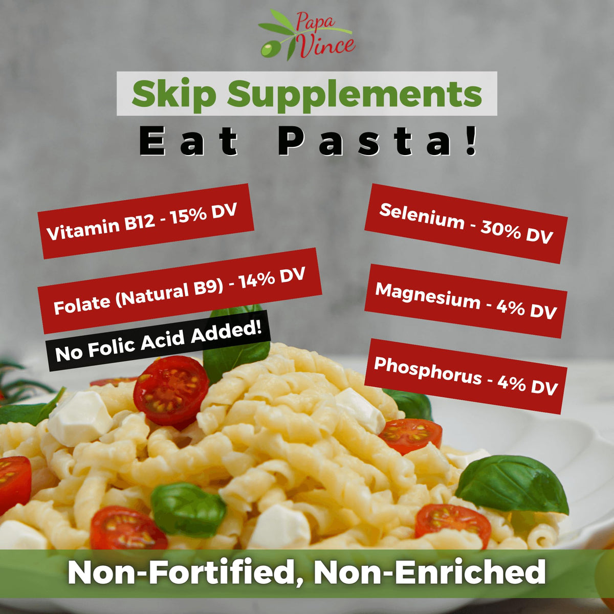 Papa Vince Organic Non Enriched Pasta — Ancient Sicilian Durum Busiate, Slow-Dried Bronze Die-Cut