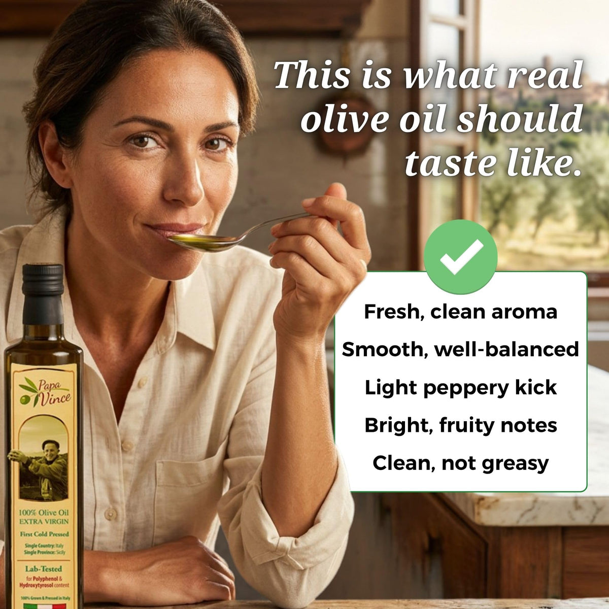 Papa Vince Hydroxytyrosol Olive Oil – Lab-Tested Polyphenols, First Cold Press, Sicilian Harvest 2024/25