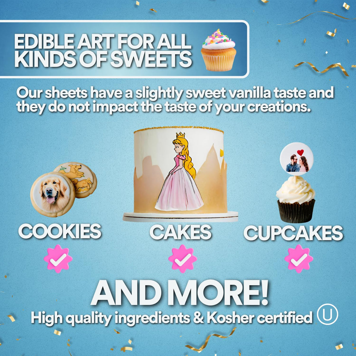 Paper2Eat Frosting Sheets - Premium 8.5x11, 12 Sheets, White Edible Icing, Kosher Certified