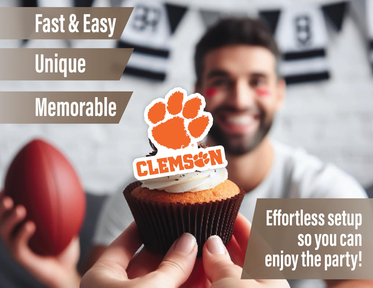 PartyKandy Clemson Tigers 42-Piece Party Decor Kit – Banner & Toppers