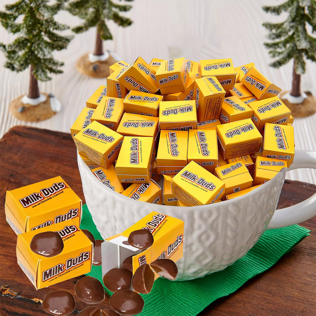 Partypom Milk Duds Bulk Box – Milk Chocolate Caramel Candy, 2.2 Lbs, Individually Wrapped Mini Boxes