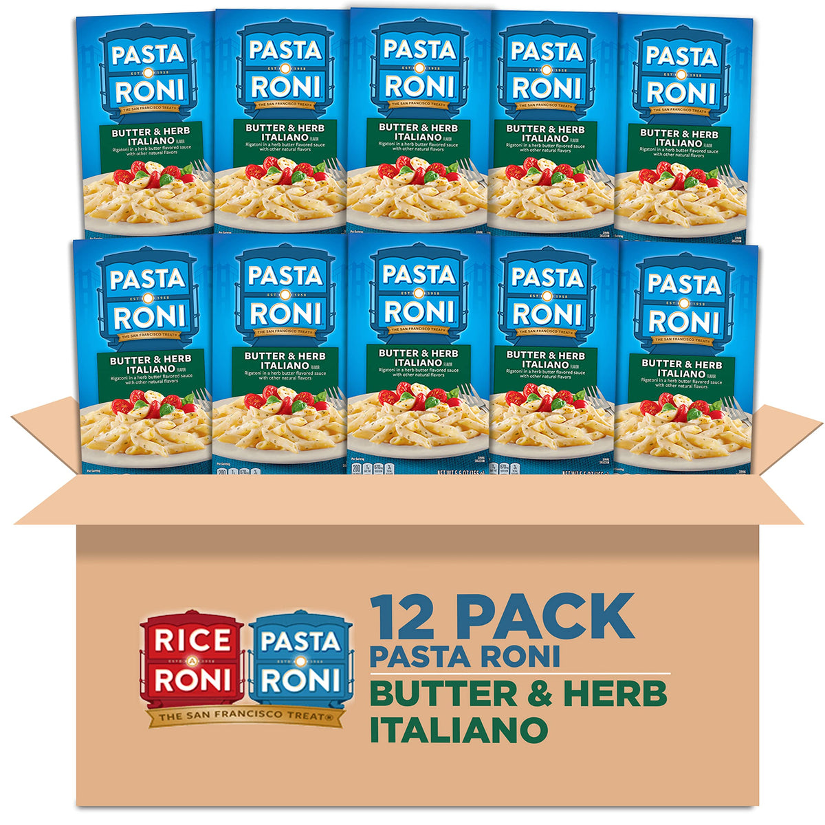 Pasta Roni Butter & Herb Italiano Rigatoni Mix – 5.5 oz Pack of 12 | Quick Family Pasta