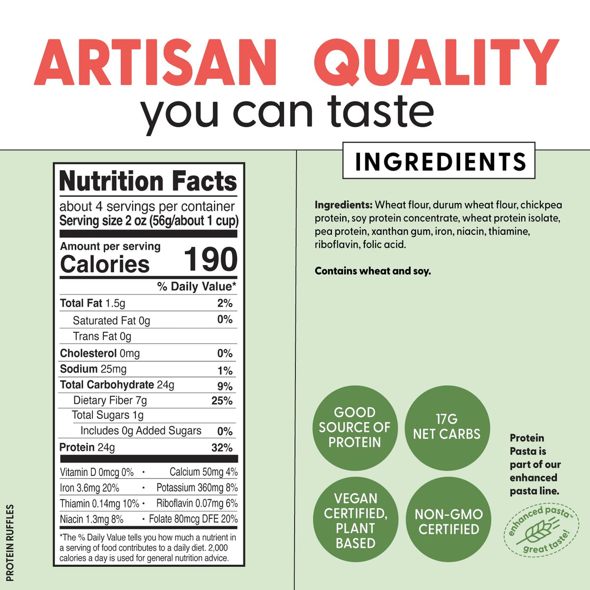 Pastabilities Protein Pasta - 24g Protein, 17g Net Carbs, Keto & Vegan Friendly