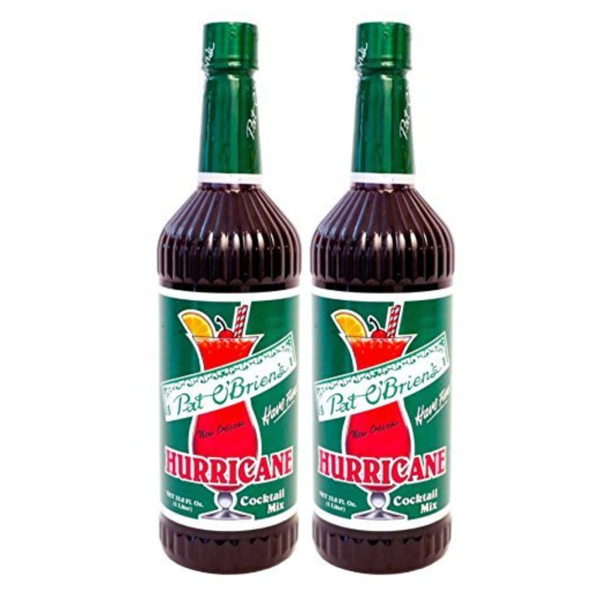 Pat O'Brien's Hurricane Cocktail Mix 33 Oz (Pack of 2) - Ready-To-Mix Tropical Base