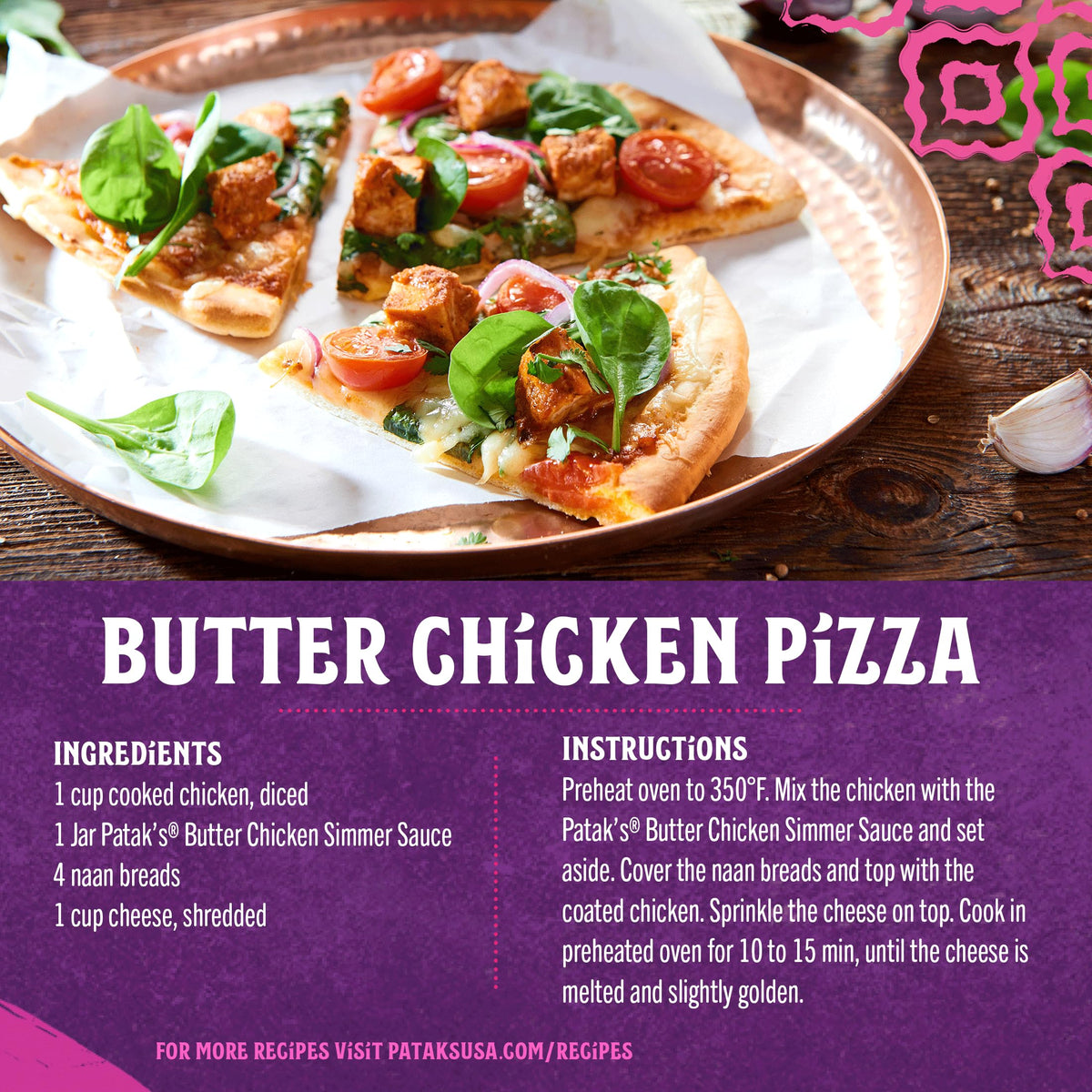 Patak's Butter Chicken Simmer Sauce - Mild & Creamy Curry, Gluten-Free & Vegetarian, 15oz Jar (Pack of 3)