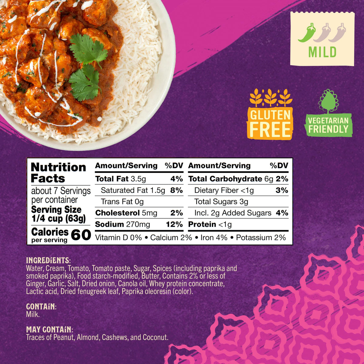 Patak's Butter Chicken Simmer Sauce - Mild & Creamy Curry, Gluten-Free & Vegetarian, 15oz Jar (Pack of 3)