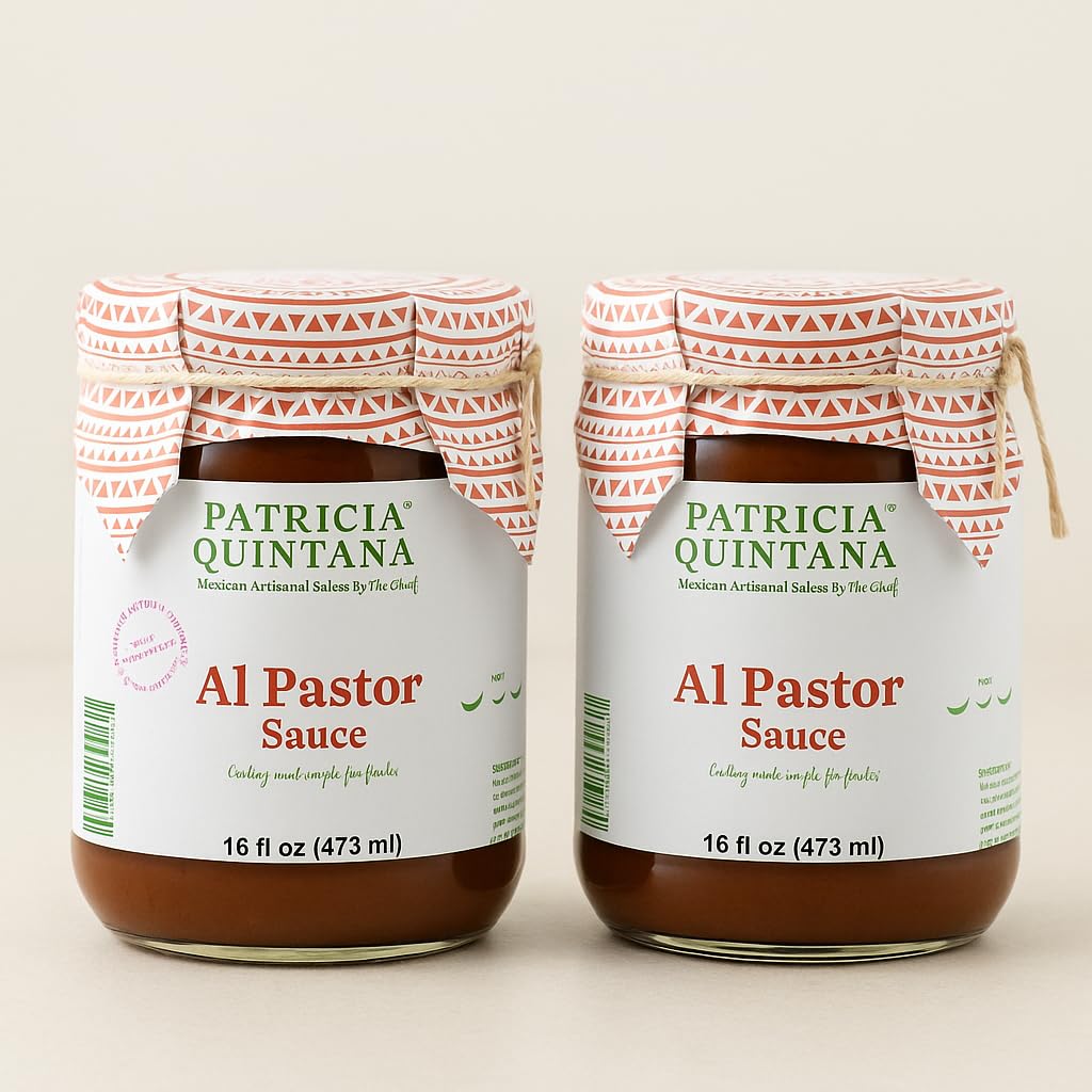 Patricia Quintana Al Pastor Sauce - Authentic Artisanal Mexican Marinade for Tacos, Burgers & Chicken (2 Jars, 16 oz)