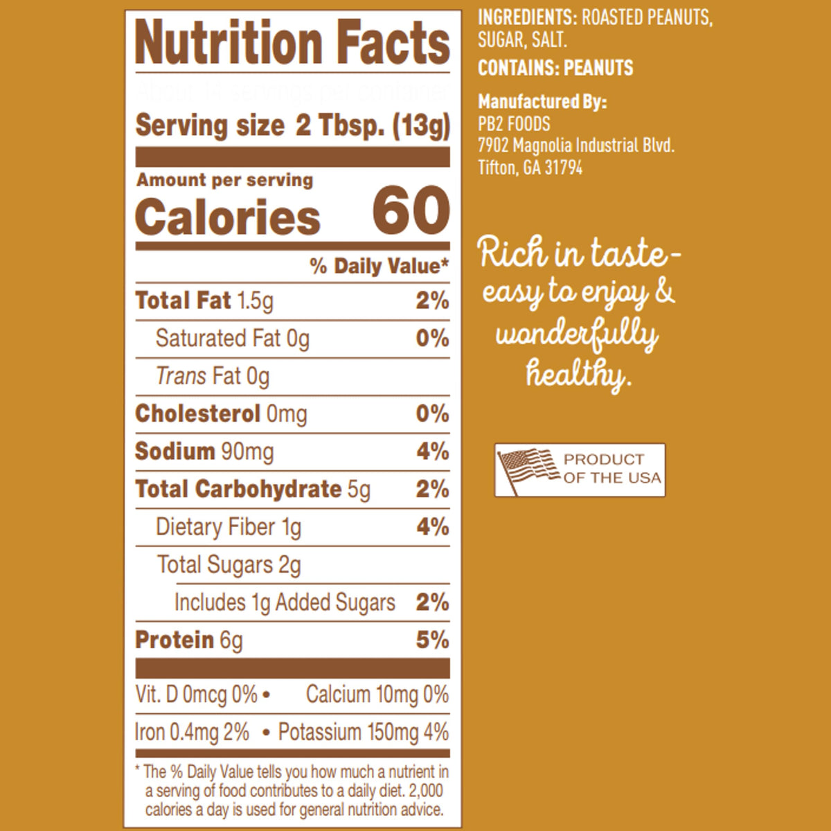 PB2 Powdered Peanut Butter, 1lb Jar – 2-Pack | Low Fat, All Natural, No Additives