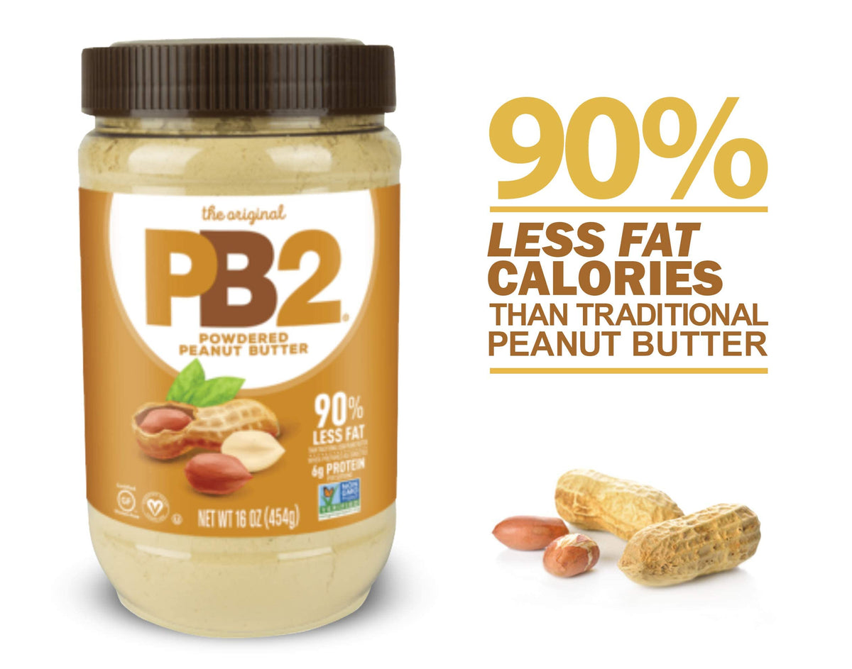PB2 Powdered Peanut Butter, 1lb Jar – 2-Pack | Low Fat, All Natural, No Additives