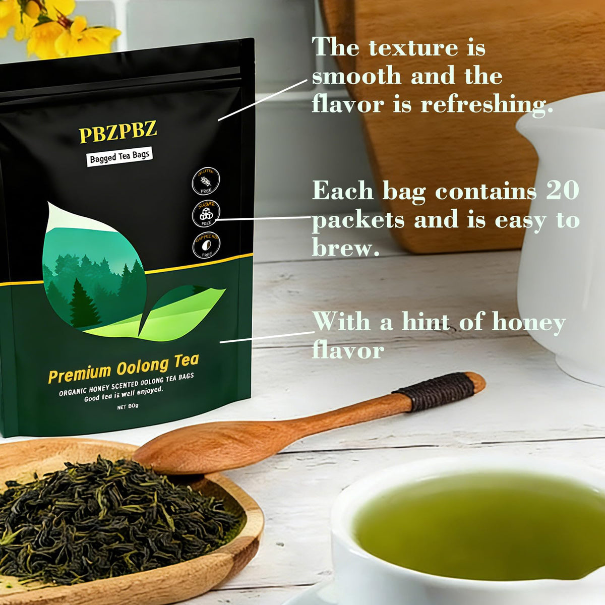 PBZPBZ Oolong Whole Leaf Tea Bags – Organic High-Altitude, Non-GMO