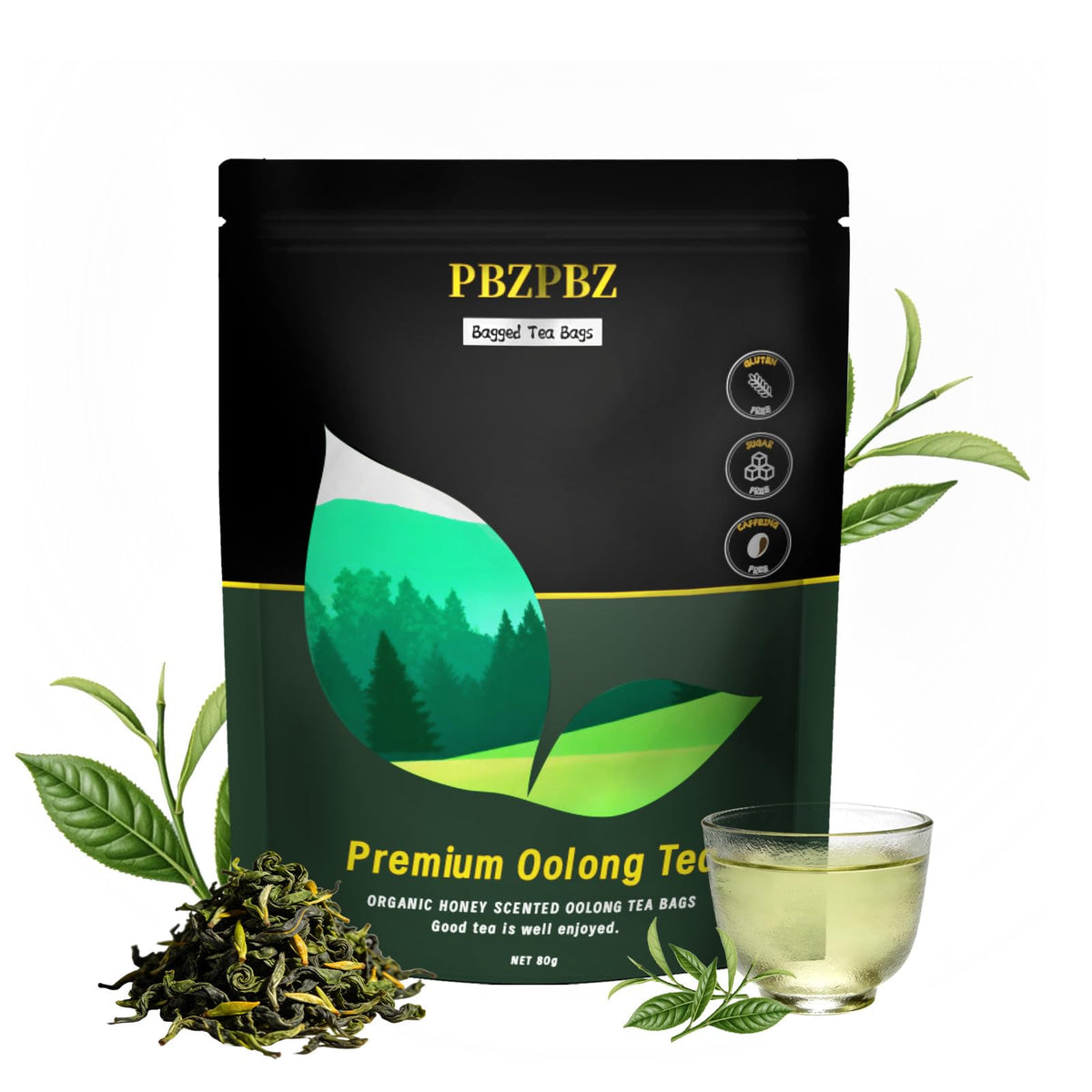 PBZPBZ Oolong Whole Leaf Tea Bags – Organic High-Altitude, Non-GMO