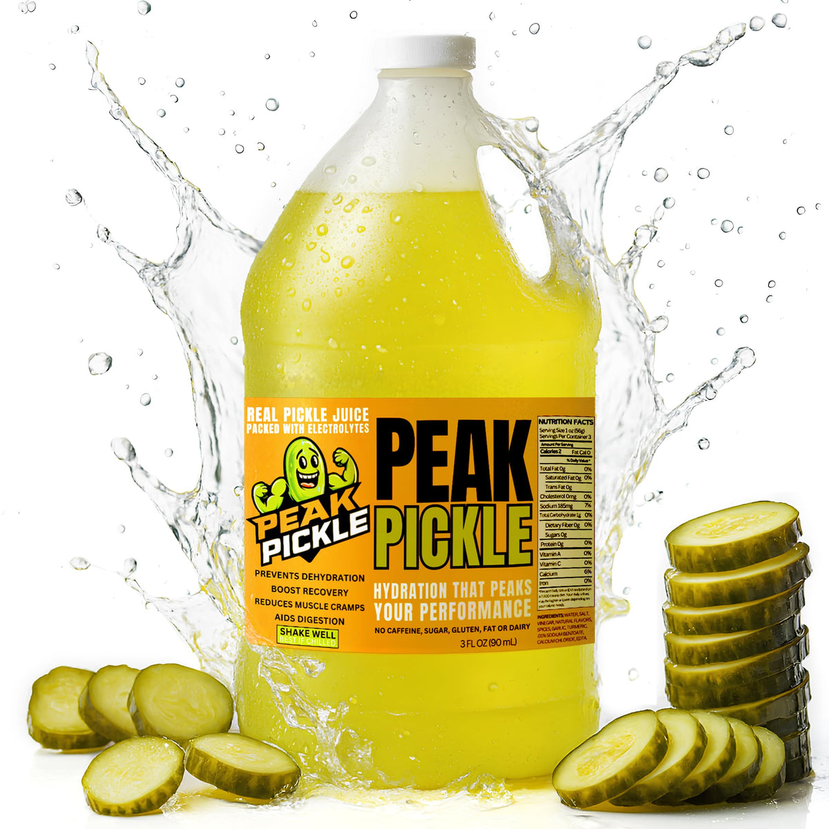Peak Pickle Dill Pickle Juice – 1 Gallon for Hydration & Leg Ccramp Relief